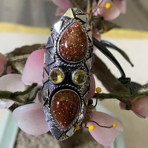 Vintage Jewelry - Vintage 925 gold stone & citrine ring